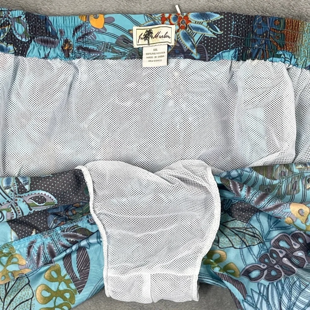 Joe Marlin XXL Swim‎ Shorts Men's Hybrid Trunks Hawaiian Drawstring Inseam  10”